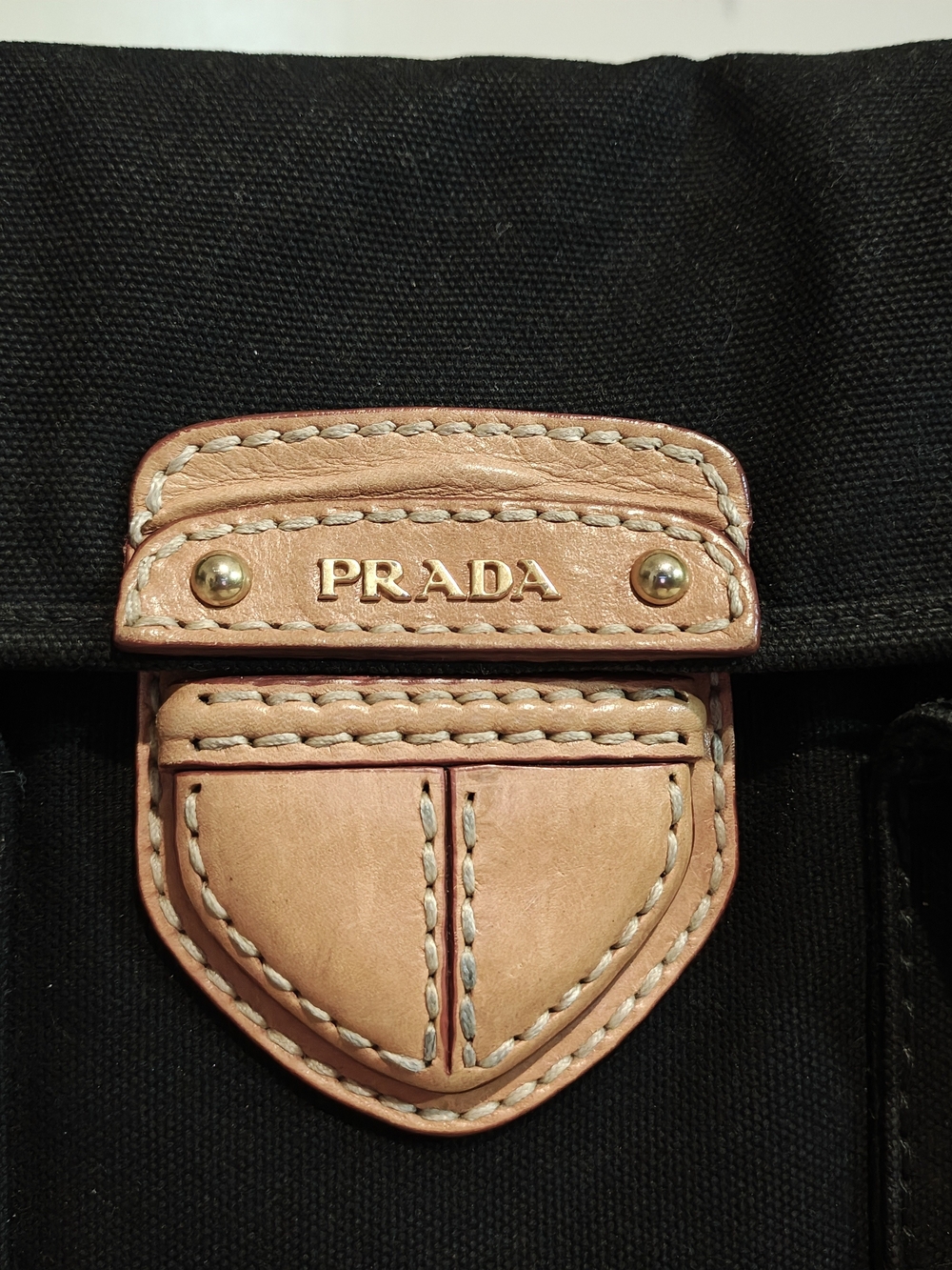 Prada Black Crossbody Satchel with Tan Leather Accent - Picture 5 of 14